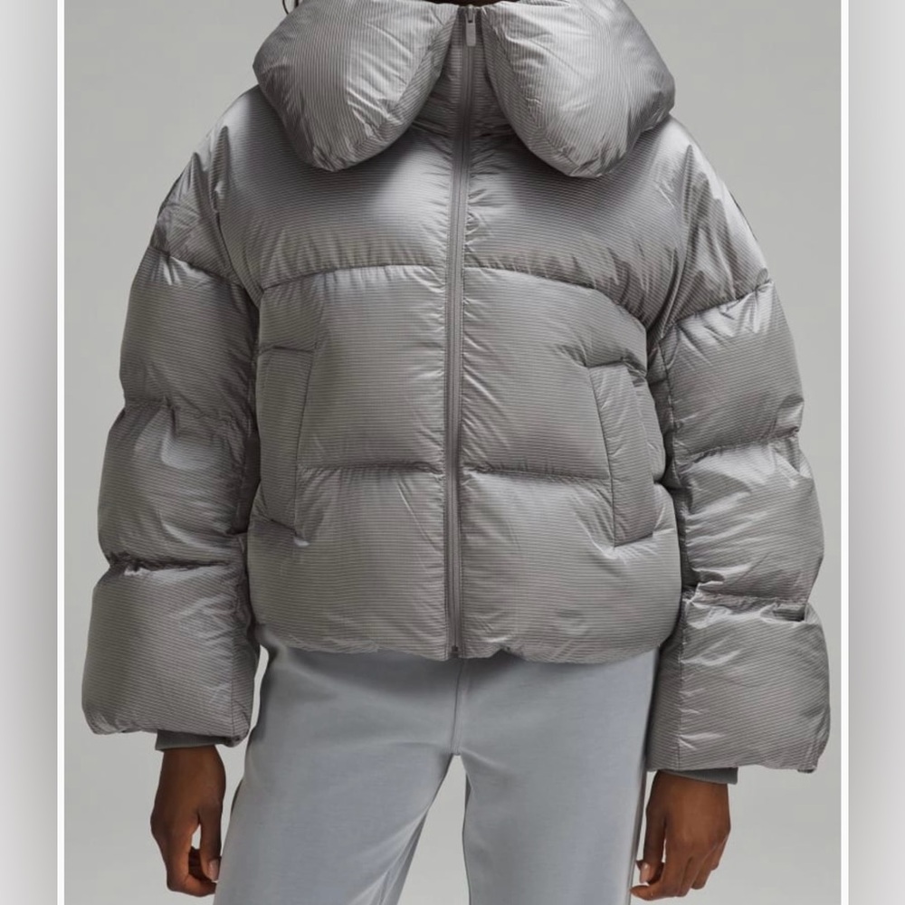 Lululemon Athletica Metallic Gray Puffer Jacket